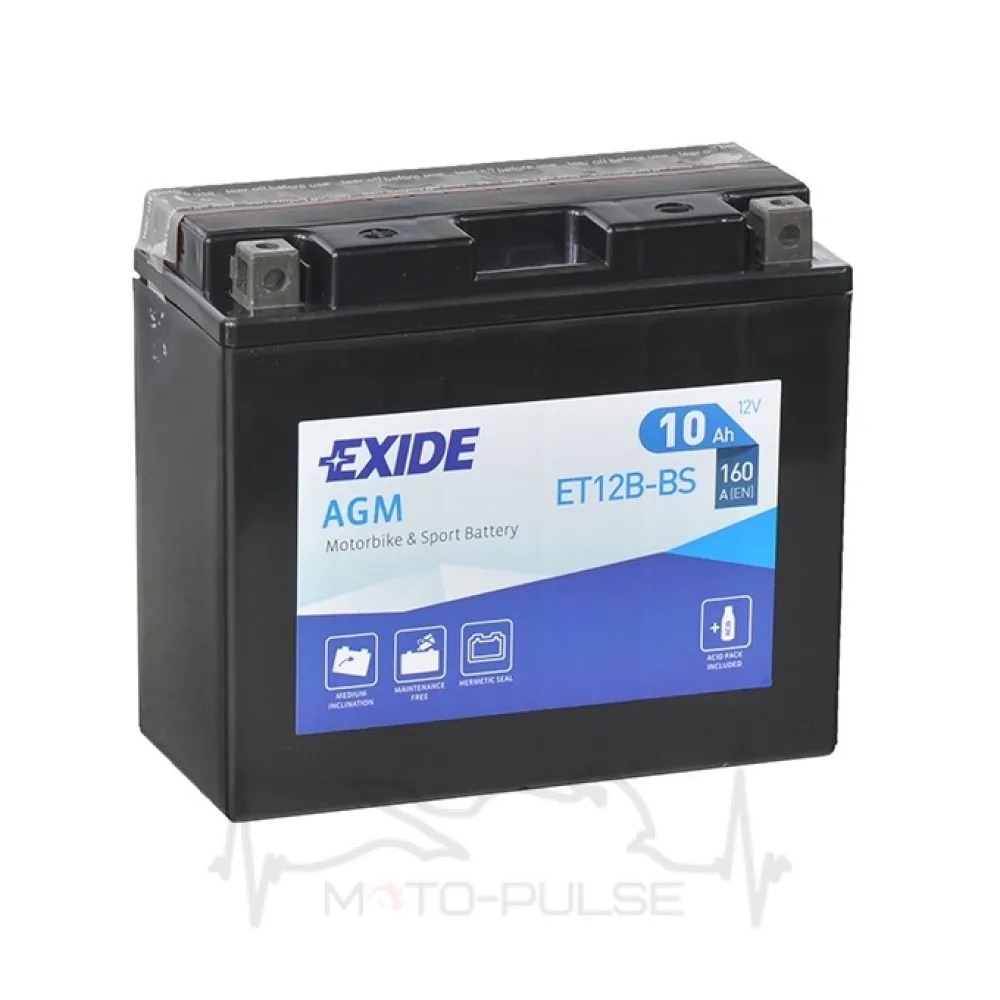 АКБ 10А EXIDE ET12B-BS = YT12B-BS 150*70*130